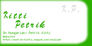 kitti petrik business card